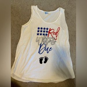 Red White & Due Maternity shirt for 4th of July